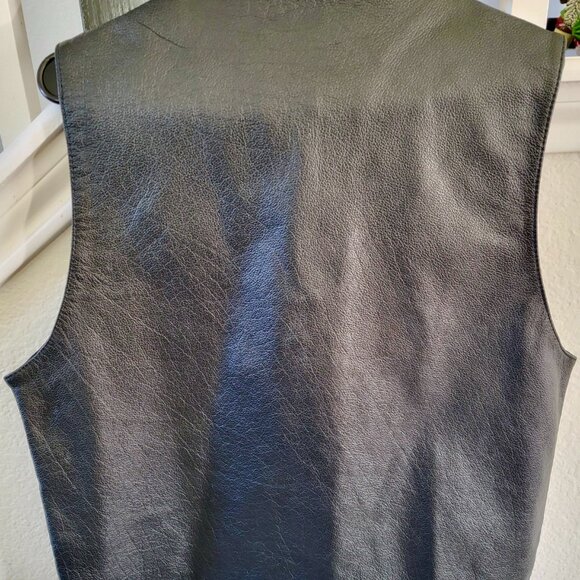 FMC Extreme black leather motorcycle vest. NEW with tags. - Picture 2 of 5